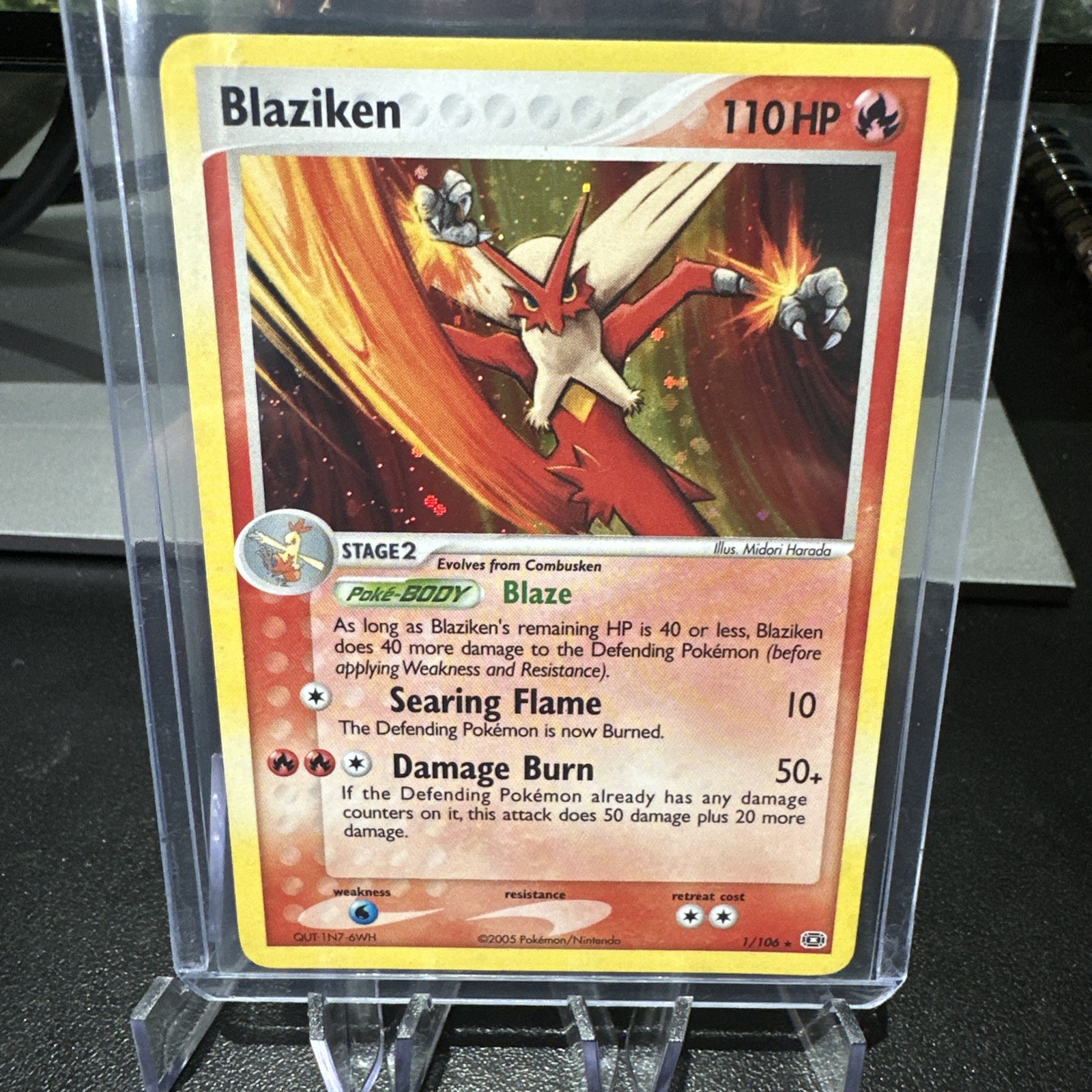 Blaziken 1/106 - Pokémon EX Emerald Holo Rare 2005 Card