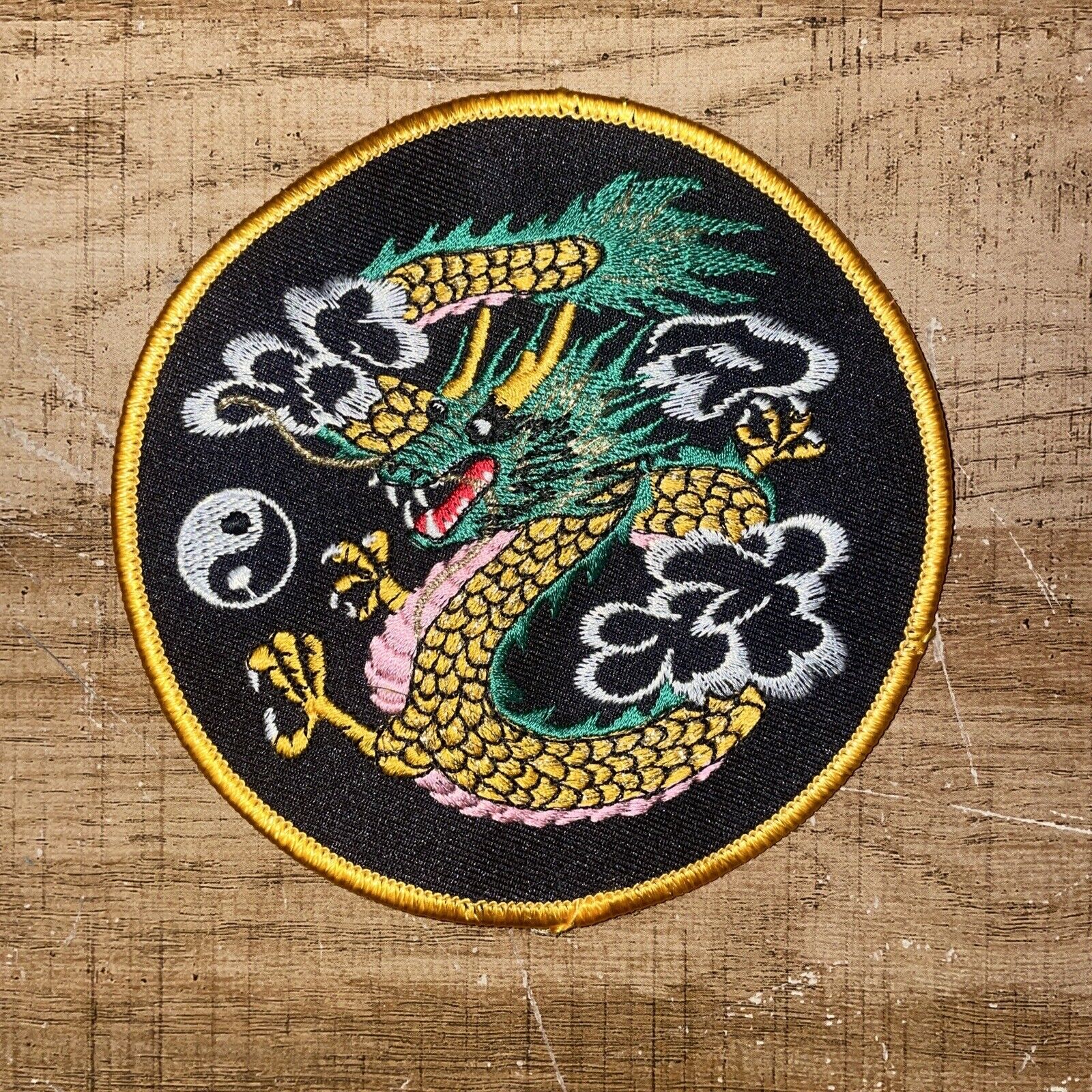 Vintage Dragon Ying Yang Biker Patch Souvenir