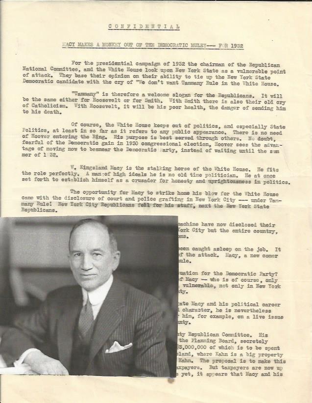 Archive Details Secret Campaign to Influence New York Elections -- King Macy
