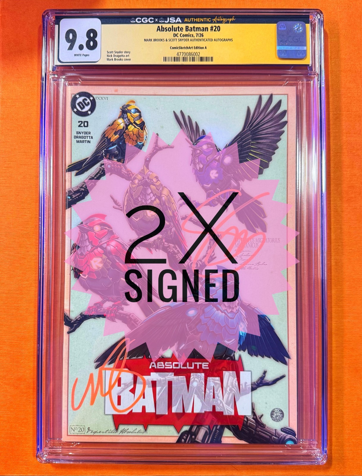 Absolute Batman #20 Mark Brooks 2x Signed Trade Dress CGC x JSA 9.8