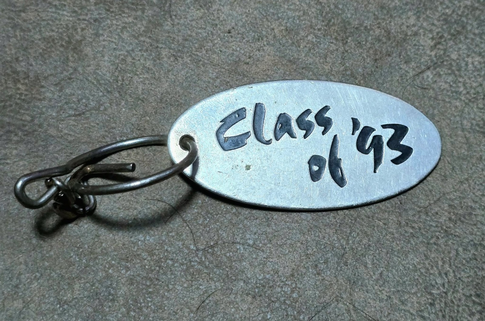 Class of \'93 vintage keychain SWIBCD 1993 silver tone RARE Key Ring Retro