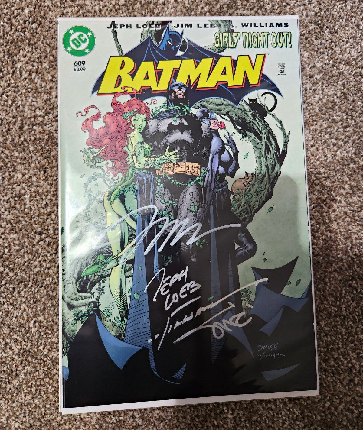 Batman 609 4X Signed 1st App. Hush Jim Lee Jeph Loeb S. Williams Alex Sinclair