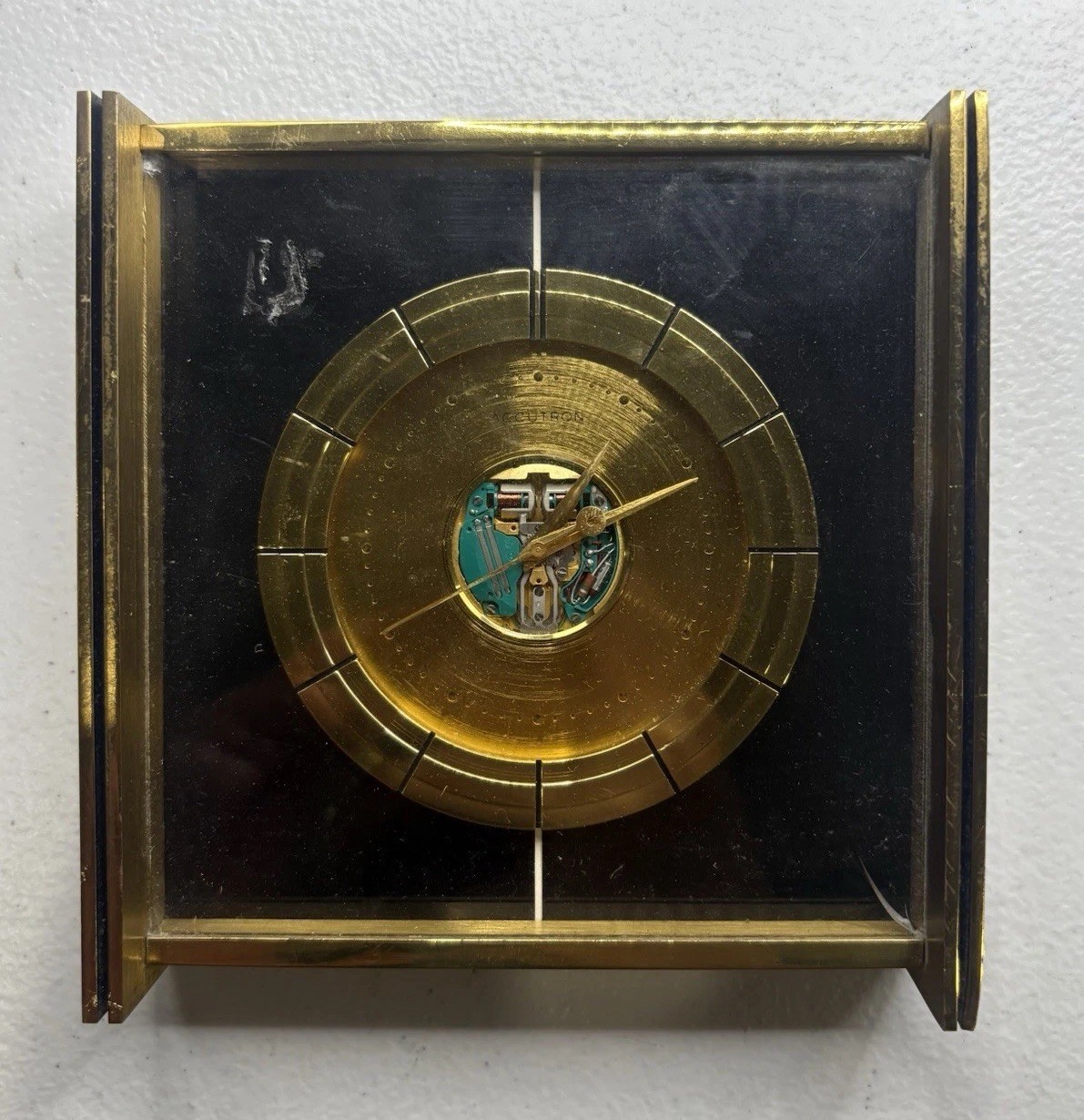 Bulova Accutron Spaceview 1960s Mantle Clock Rare Skeleton Read
