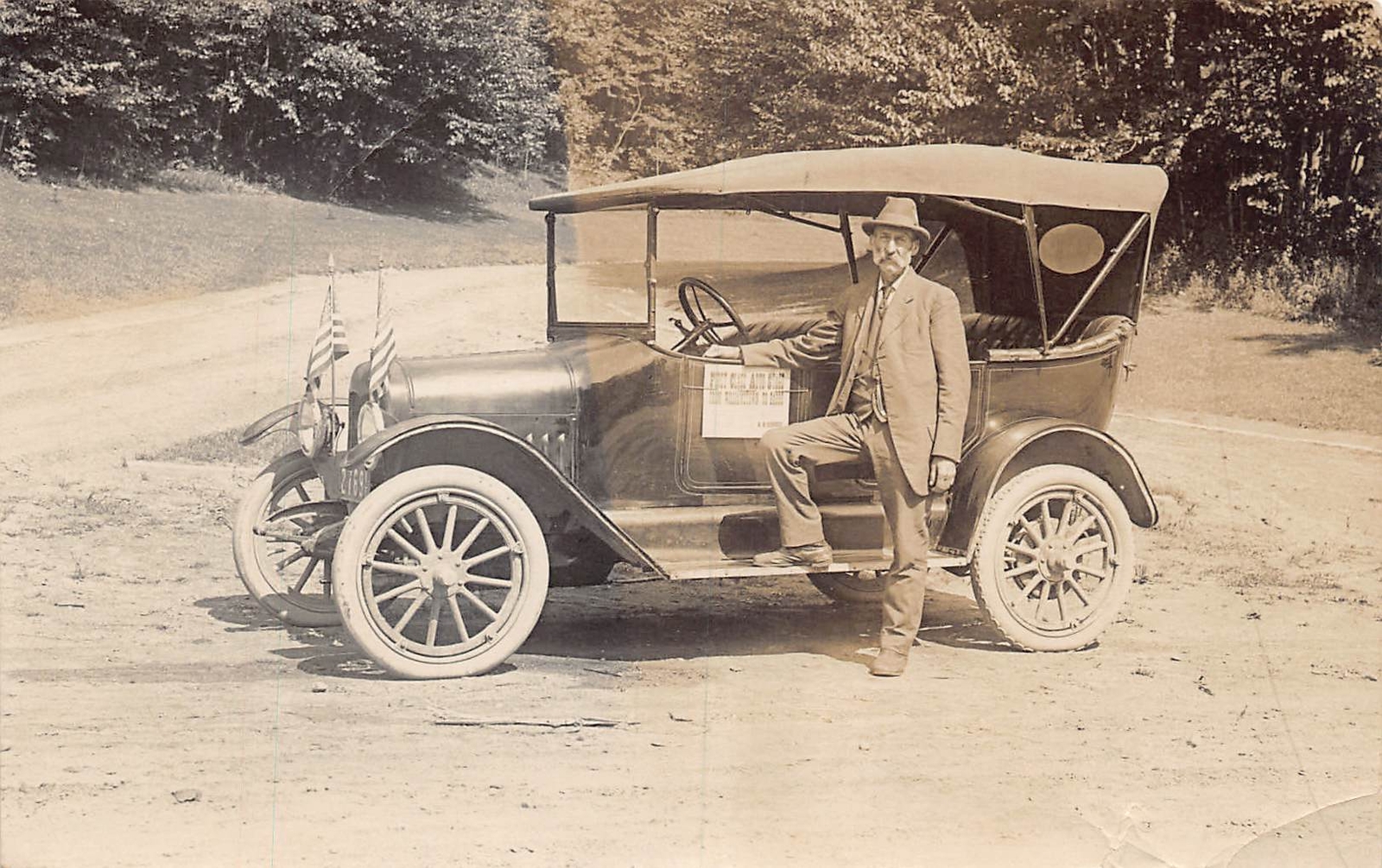 J85/ Interesting RPPC Postcard c1910 Automobile Vermont Taxi Norris 118