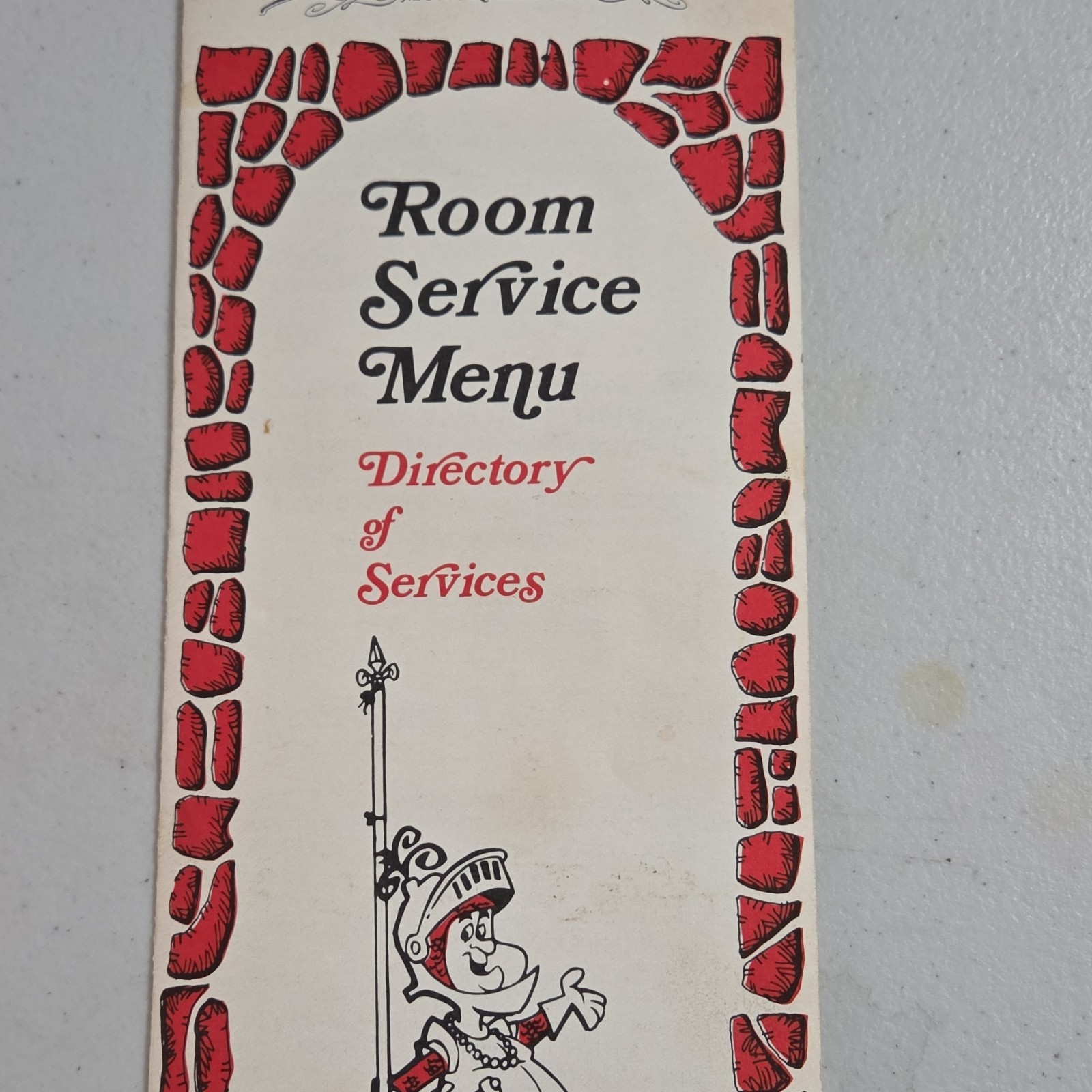 Vintage Royal Coach Motor  Inn Room Service Paper Menu Dir. of Services Menu