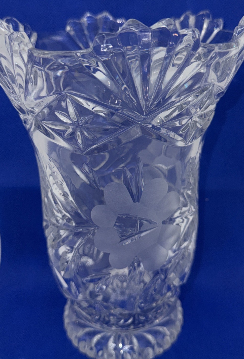 Vintage Imperial Lead Crystal Scalloped Top Vase Made in Poland