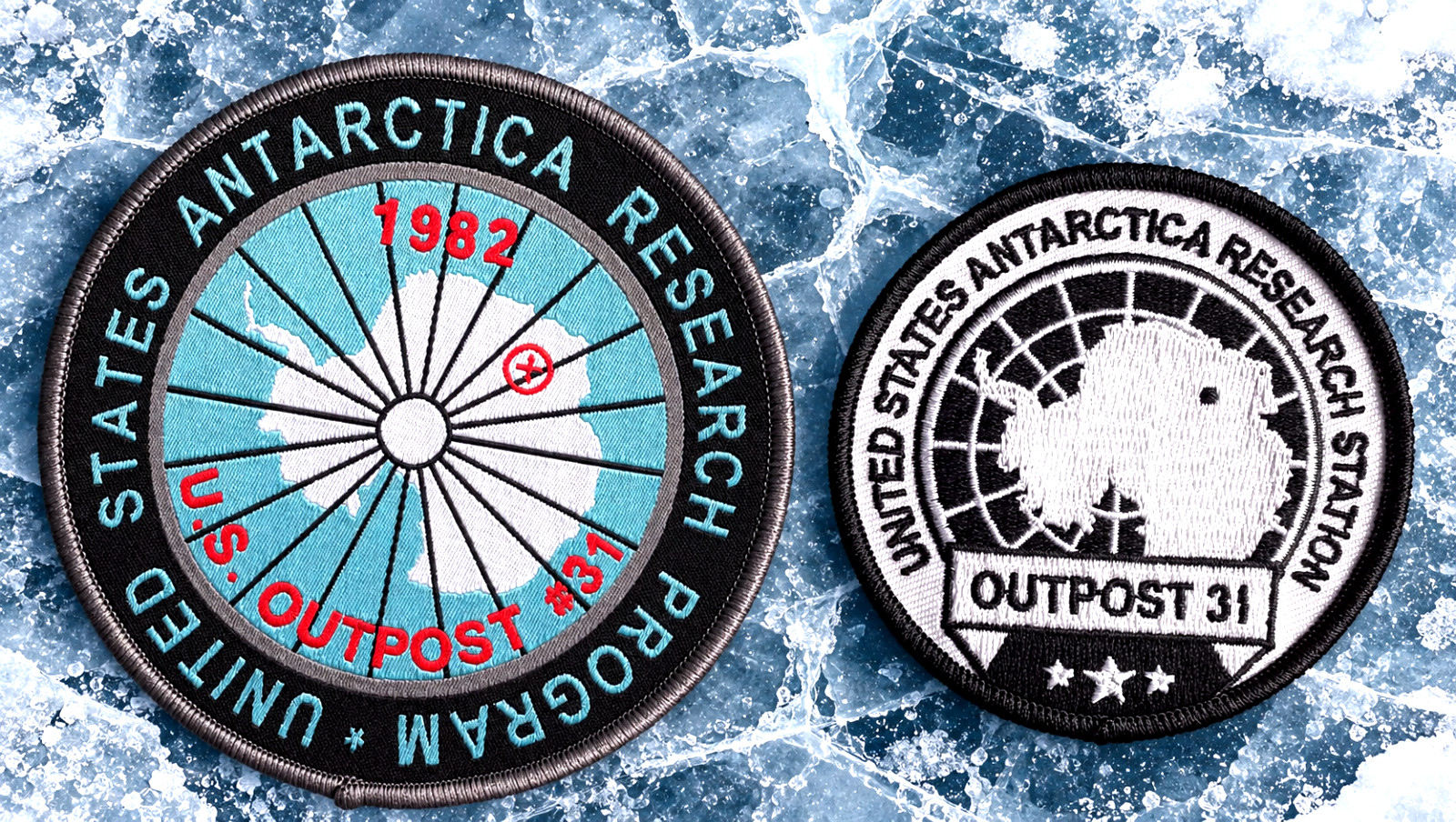 2 x John Carpenters The Thing 1982 Outpost #31 Embroidered Parka Patches NEW