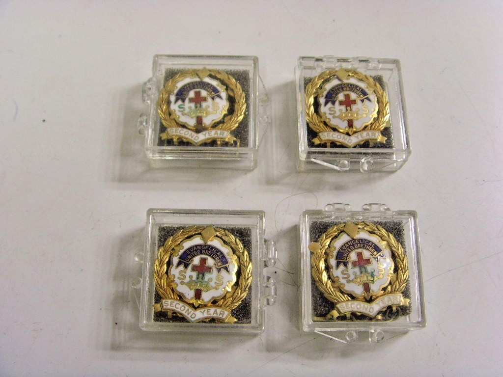 10K Gold filled 4 Vintg Christian Enamel Pin lot Little Cross Crown System 49041 10K Gold filled 4 Vintg Christian Enamel Pin lot Little Cross Crown System 49041