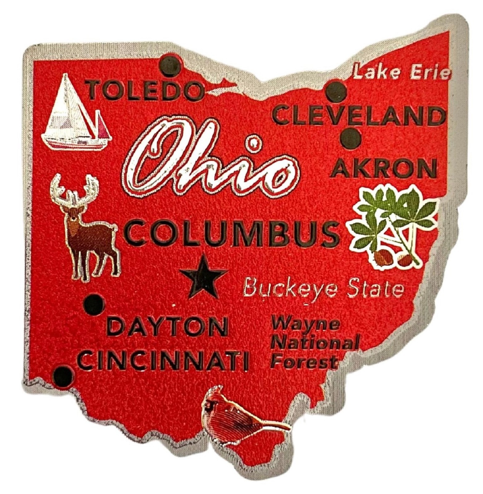 Ohio The Buckeye State Foil Fridge Magnet