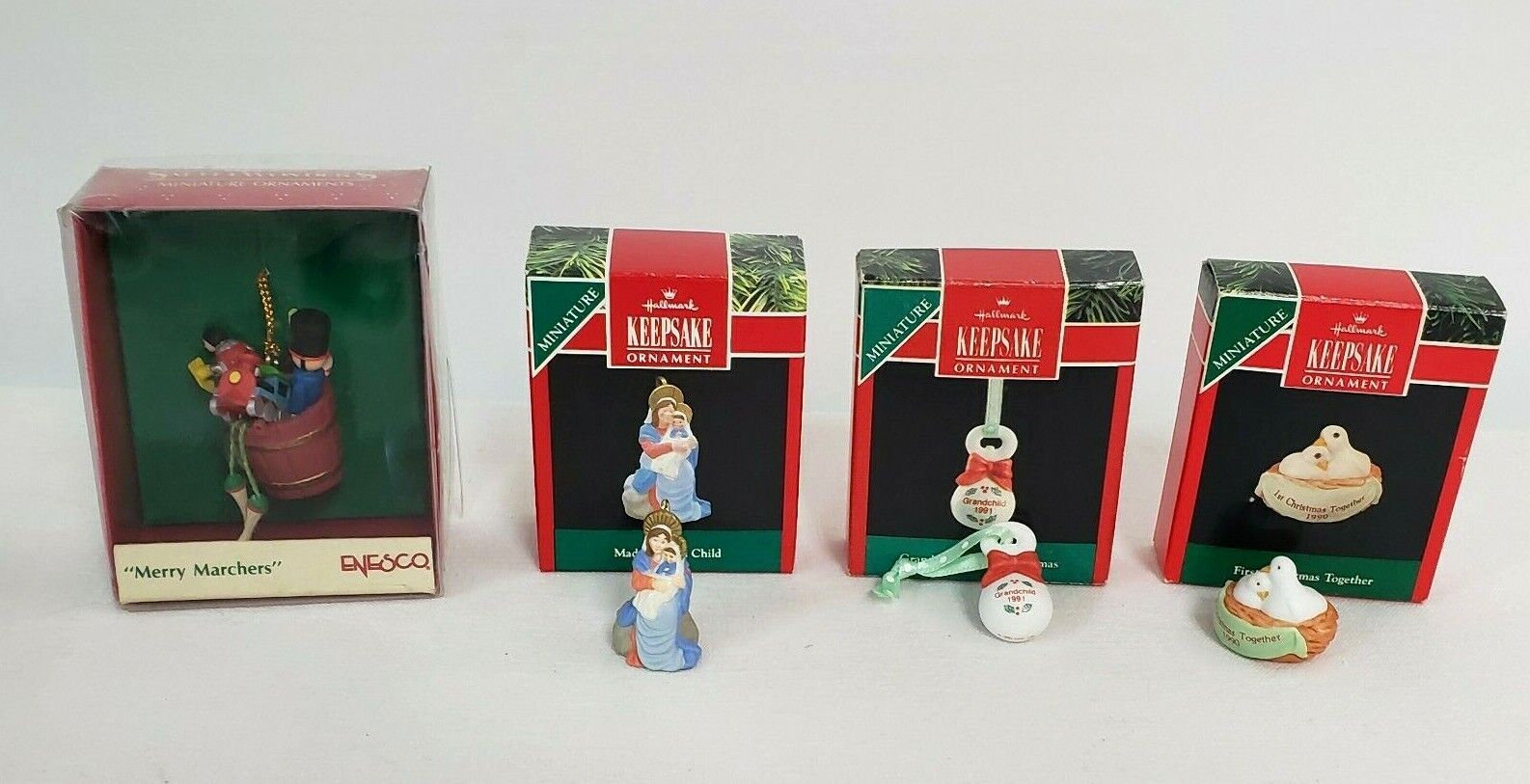 Hallmark Keepsake, Enesco Miniature Ornaments Assorted Original Boxes x 4 lot