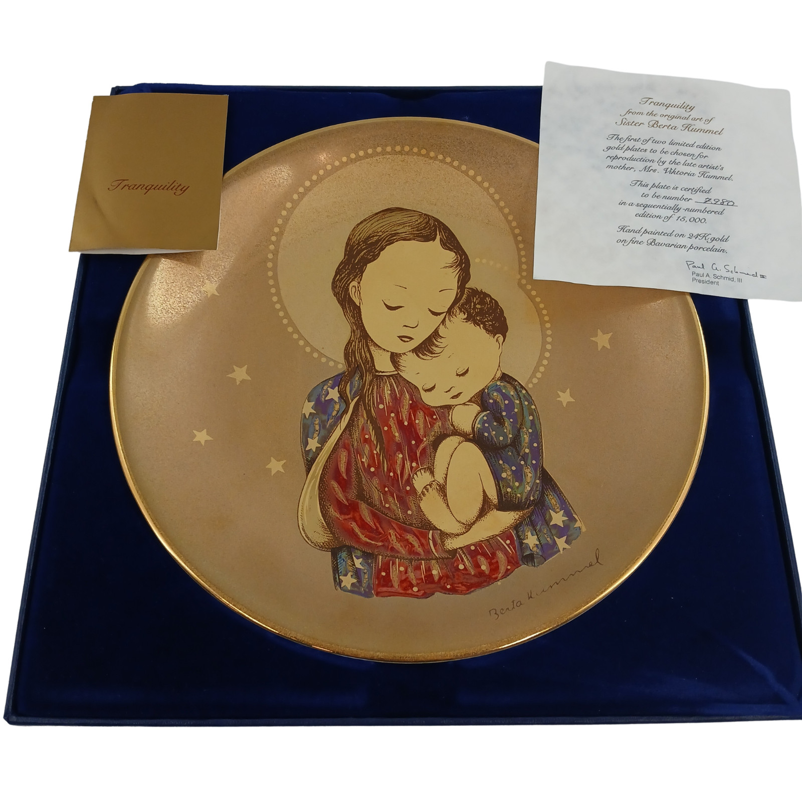 Schmid 1978 Tranquility by Sister Berta Hummel Commemorative Plate 7980 of 15000
