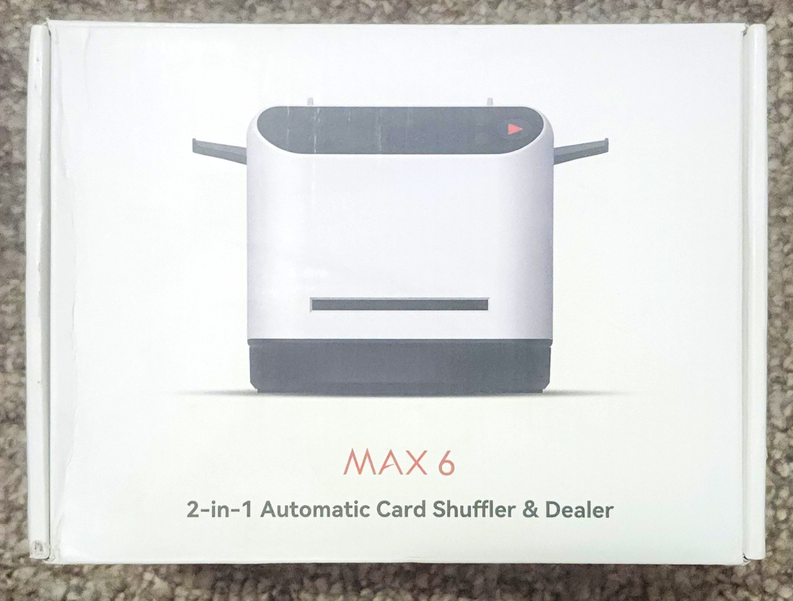 MAX 6 2-in-1 Automatic Card Shuffler & Dealer w/ Manual & Cable Brand New Black