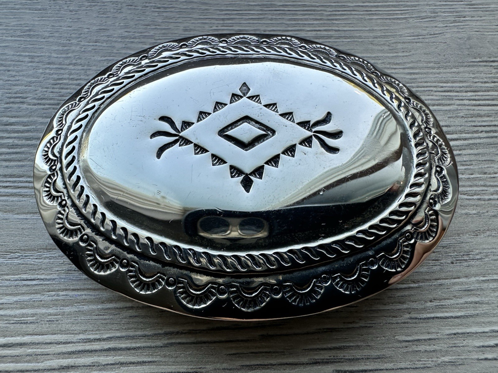 c1940-50's vintage Navajo Nickel silver belt buckle c1940-50's vintage Navajo Nickel silver belt buckle