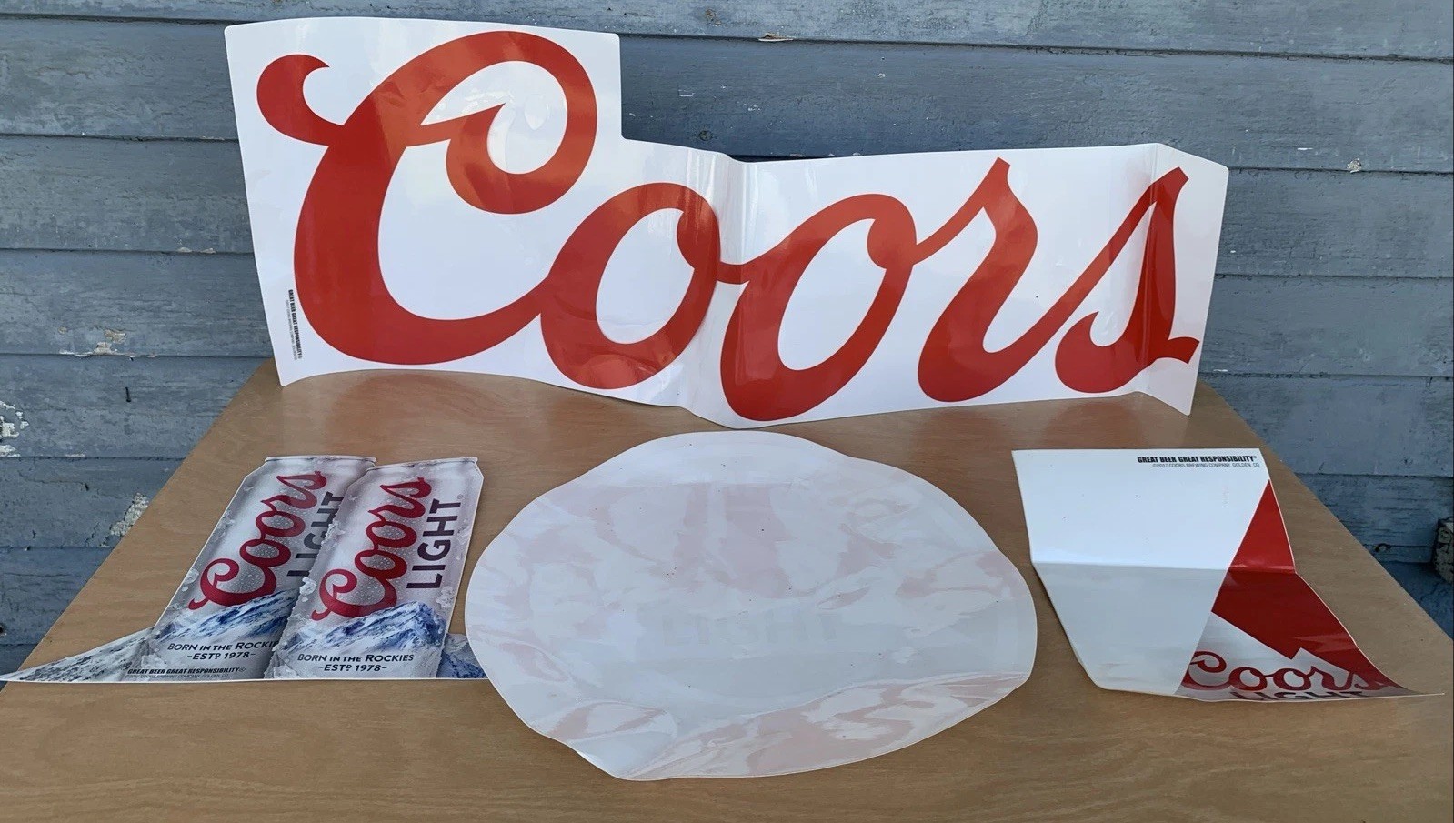 COORS LIGHT BEER CAN DECALS 4 PC STICKER LOT  | BAR | NOVELTY | MAN CAVE KIT