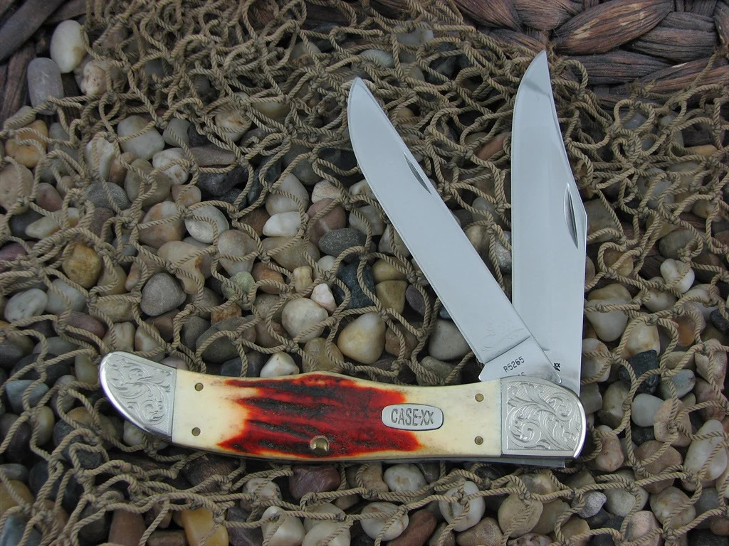 Case Cutlery 1997 Mint Set Red Stag Folding Hunter with TruSharp steel R5265