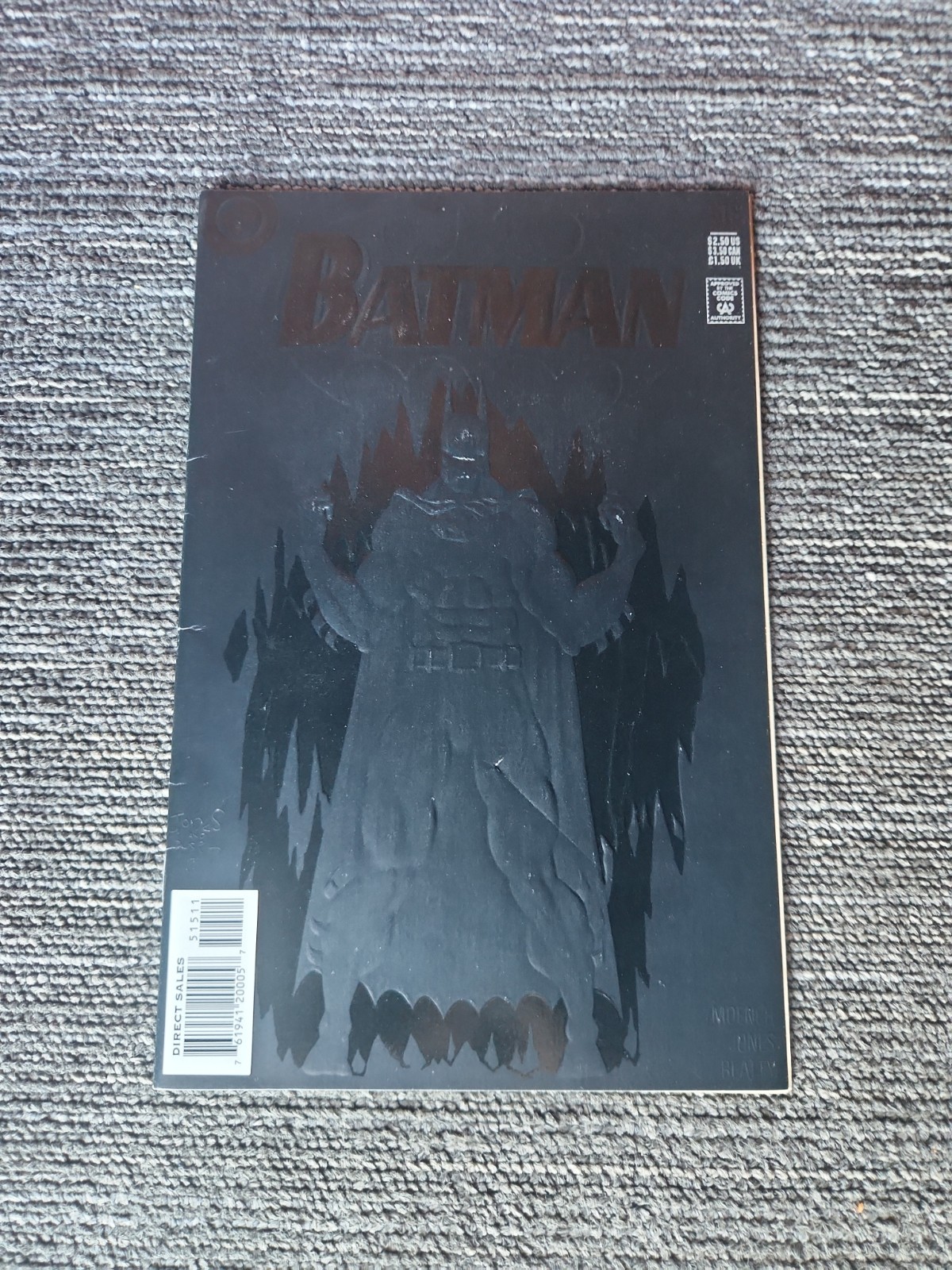 Batman #515 (1995) Batman Black Embossed Cover