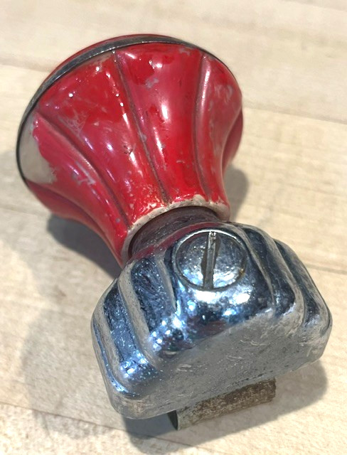 Vintage Casco Suicide Knob Red Bakelite? & Chrome Steering Wheel Spinner