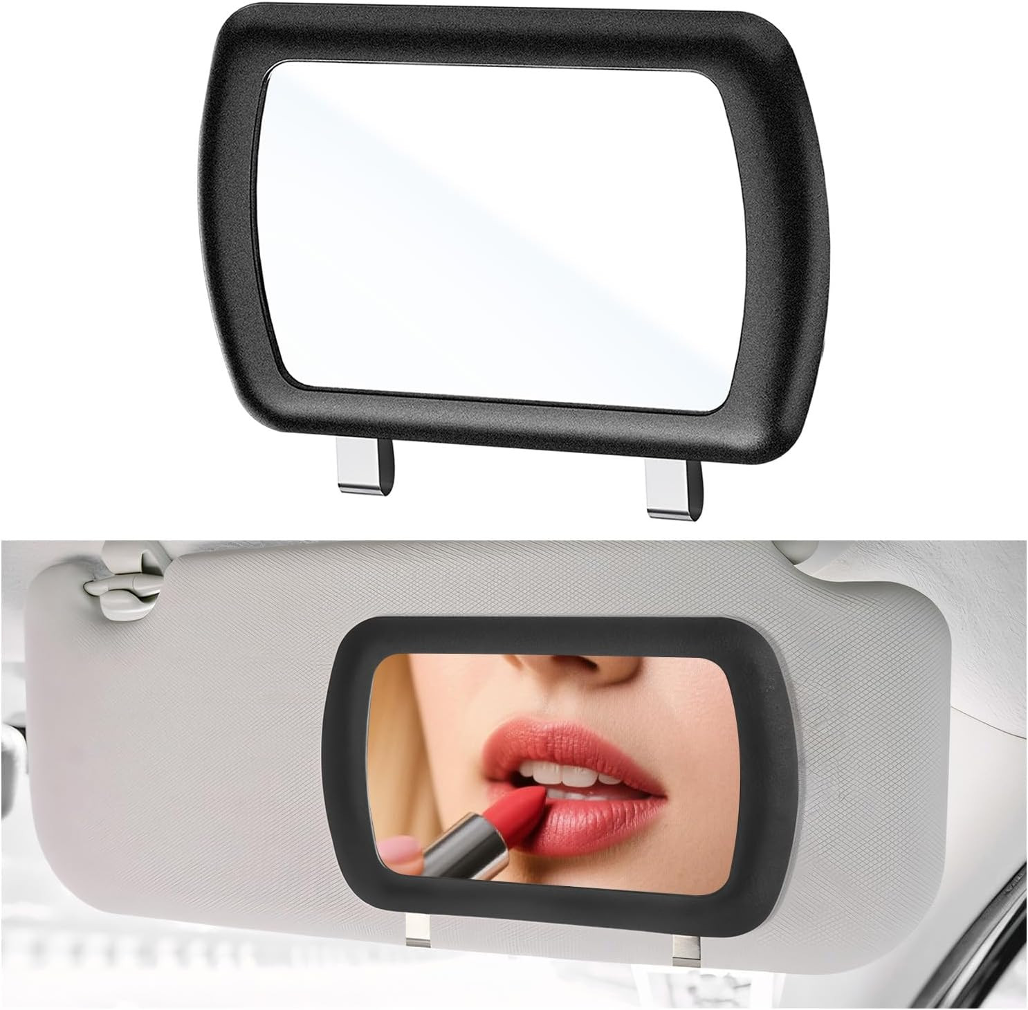 Car Sun Visor Vanity Mirror, 6.6 × 4.3 Clip-On Automotive Rear View 1 PCS