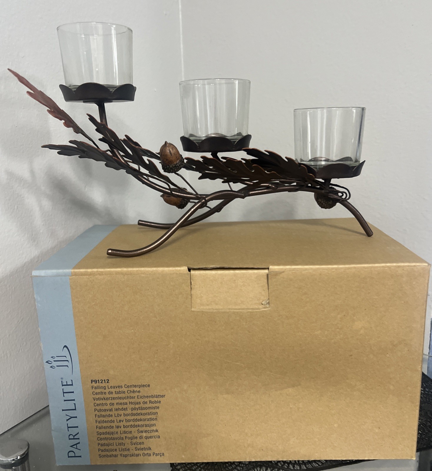 Partylite Falling Leaves Centerpiece, Tealight Holder, Fall, P91212 New