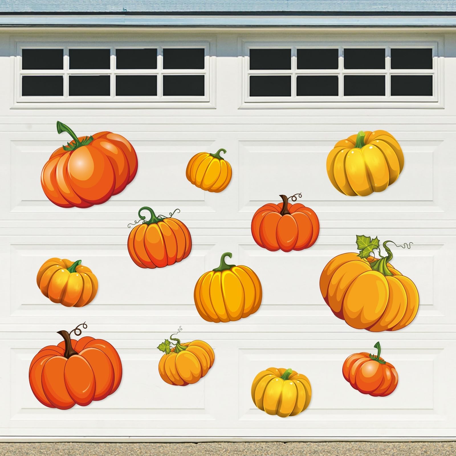 Whaline 12 Pcs Fall Thanksgiving Pumpkin Magnets Garage Door and Fridge | Ora...
