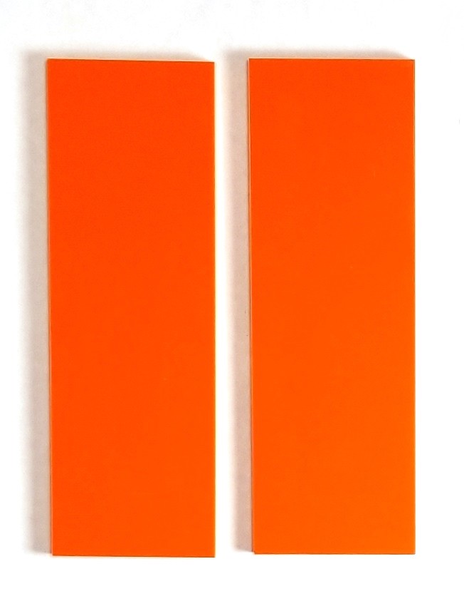 G10 SAFETY ORANGE 3/8 .375 x 6 x 2 (2) KNIFE / GUN HANDLE SCALE MATERIAL G-10 