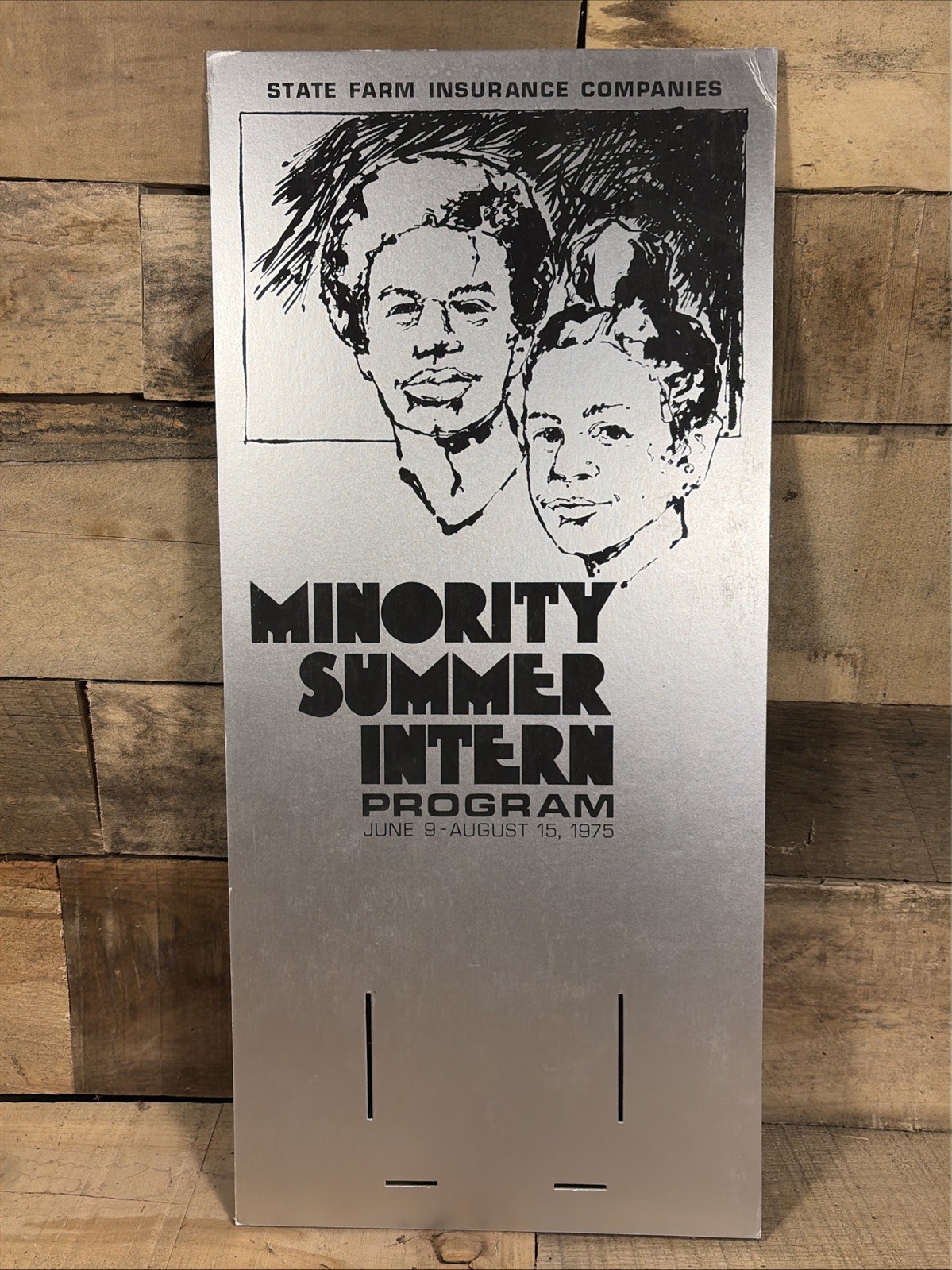 Vintage 1975 State Farm Insurance Minority Summer Intern Counter Display Sign