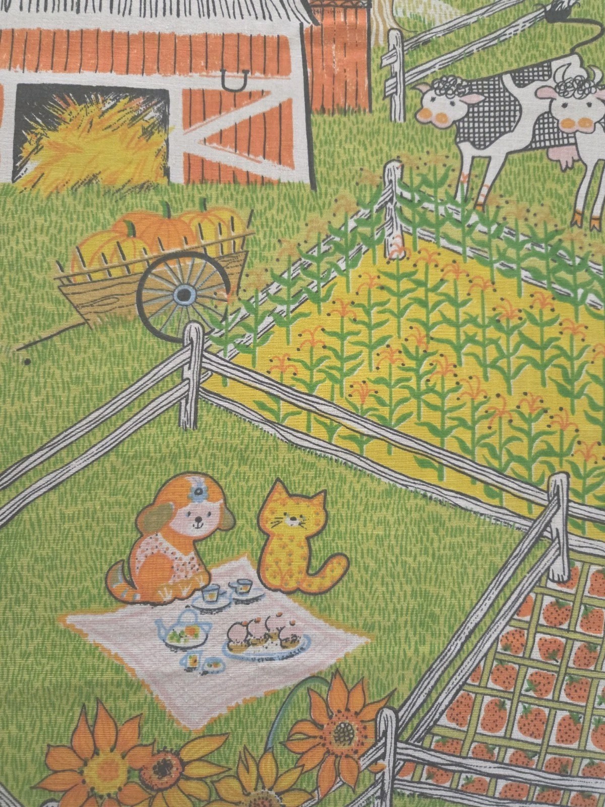 1970's Sears 🌼 KATIE DOWN ON THE FARM 🐷 Full/Queen Bedspread NWOT