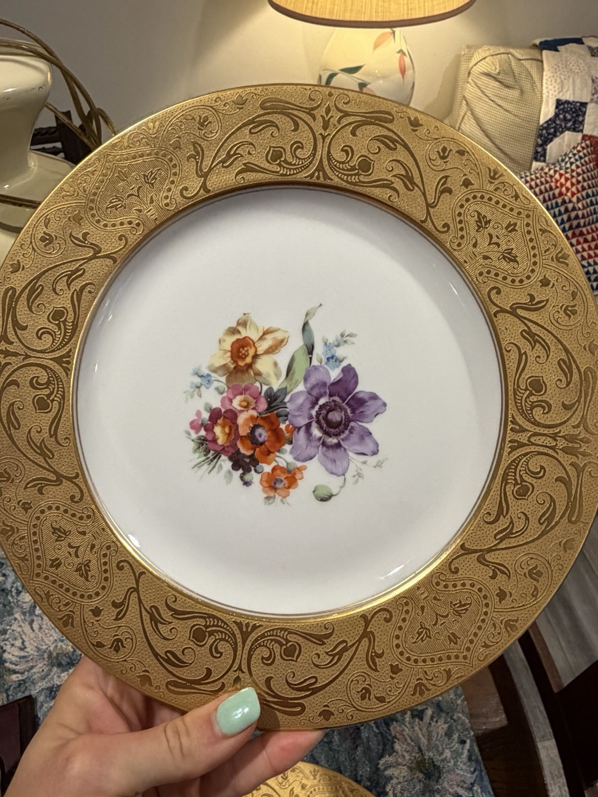 8pc set, 10” Plate, gold guilt,  Hutschenreuther Royal Bavarian