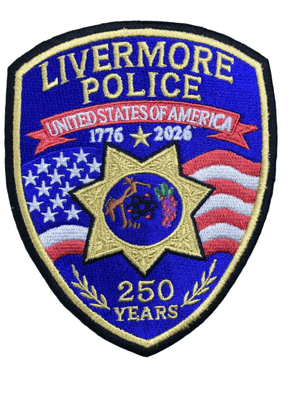 RARE Livermore CA California Police 2026 Patch Alameda County 250 Year 1776-2026