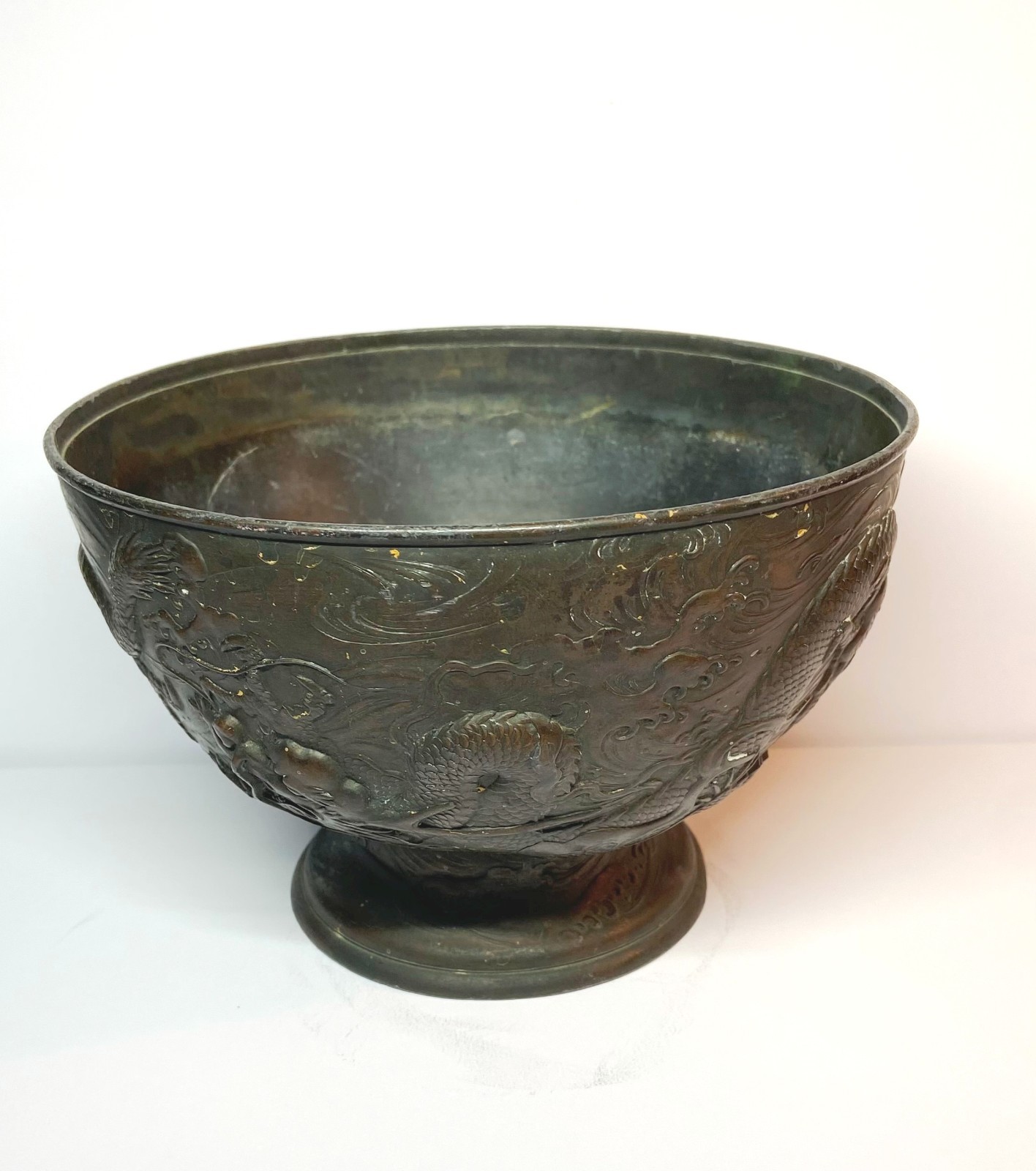 ORIGINAL HEAVY JAPANESE BRONZE VASE/INCENSE BURNER MEIJI PERIOD 1869-1912