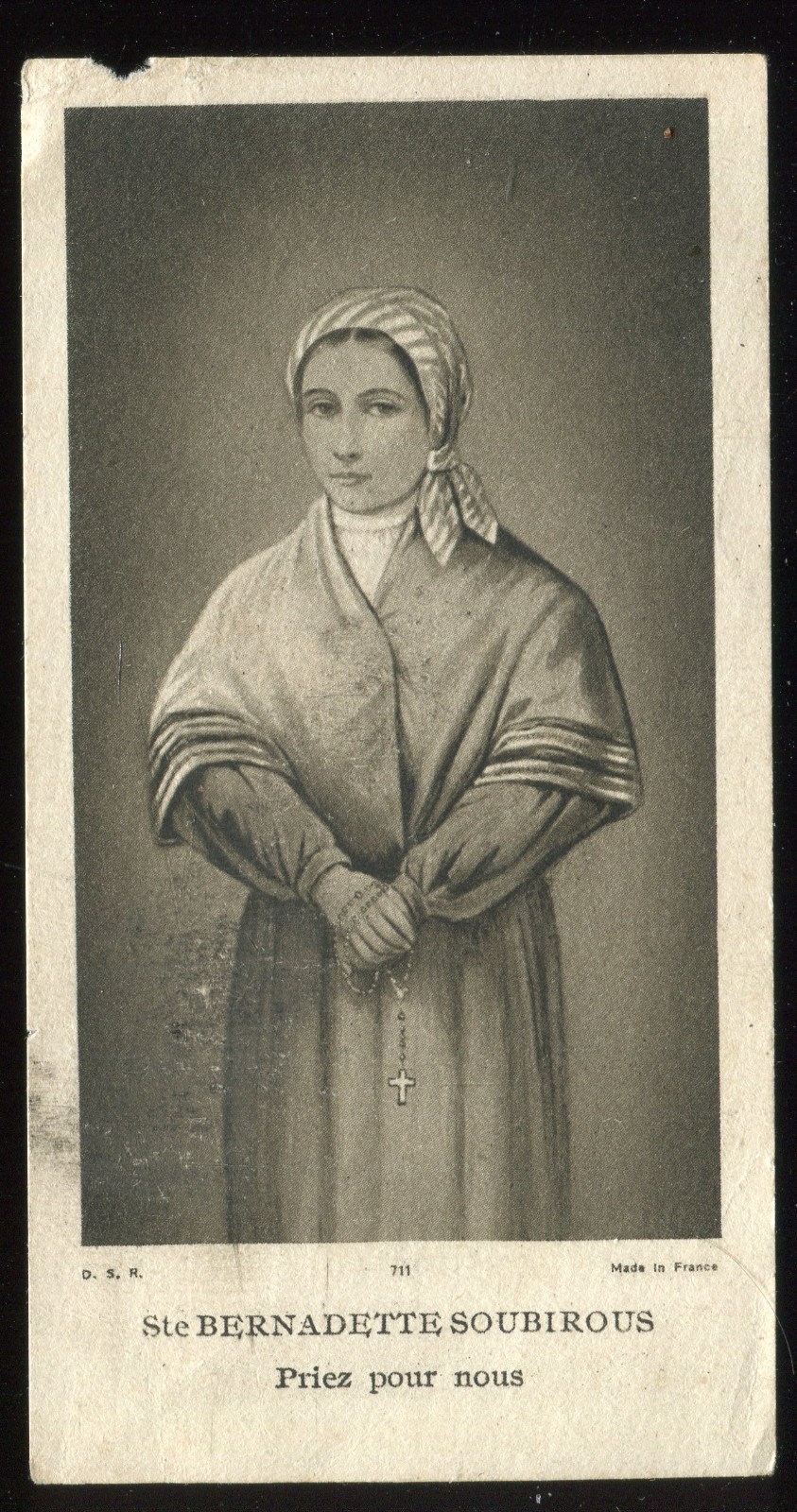 ANTIQUE  HOLY  CARD OF ST BERNADETTE SOUBIROUS