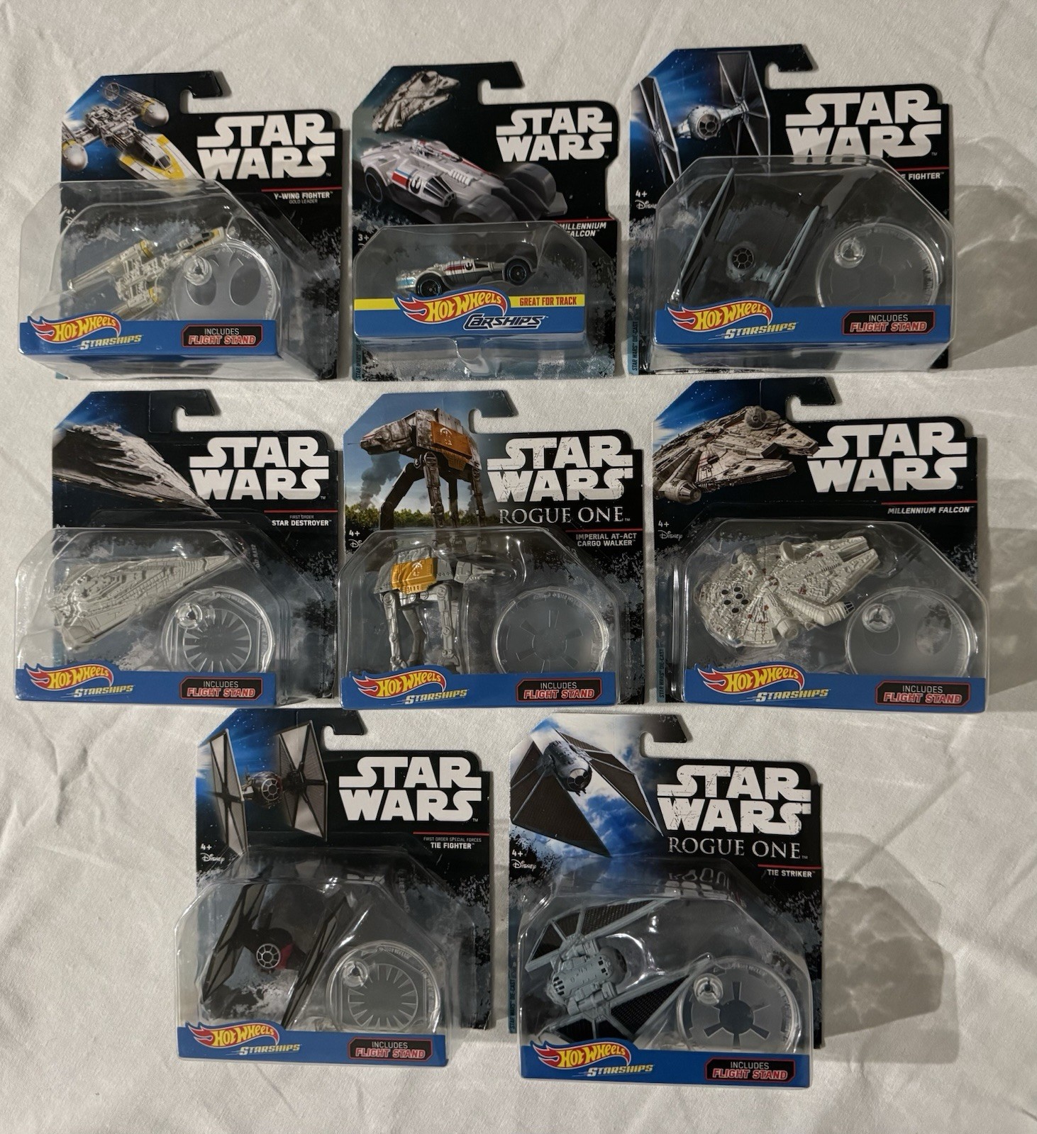 Hot Wheels Starships Star Wars Vehicle W/ Flight Stands ***SET OF 8