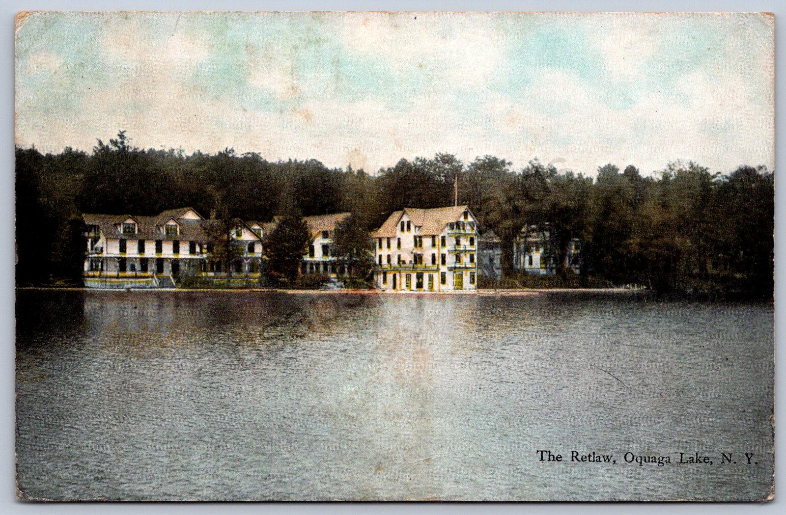 K32/ Oquaga Lake New York Postcard c1910 The Retlaw Building Deposit 540