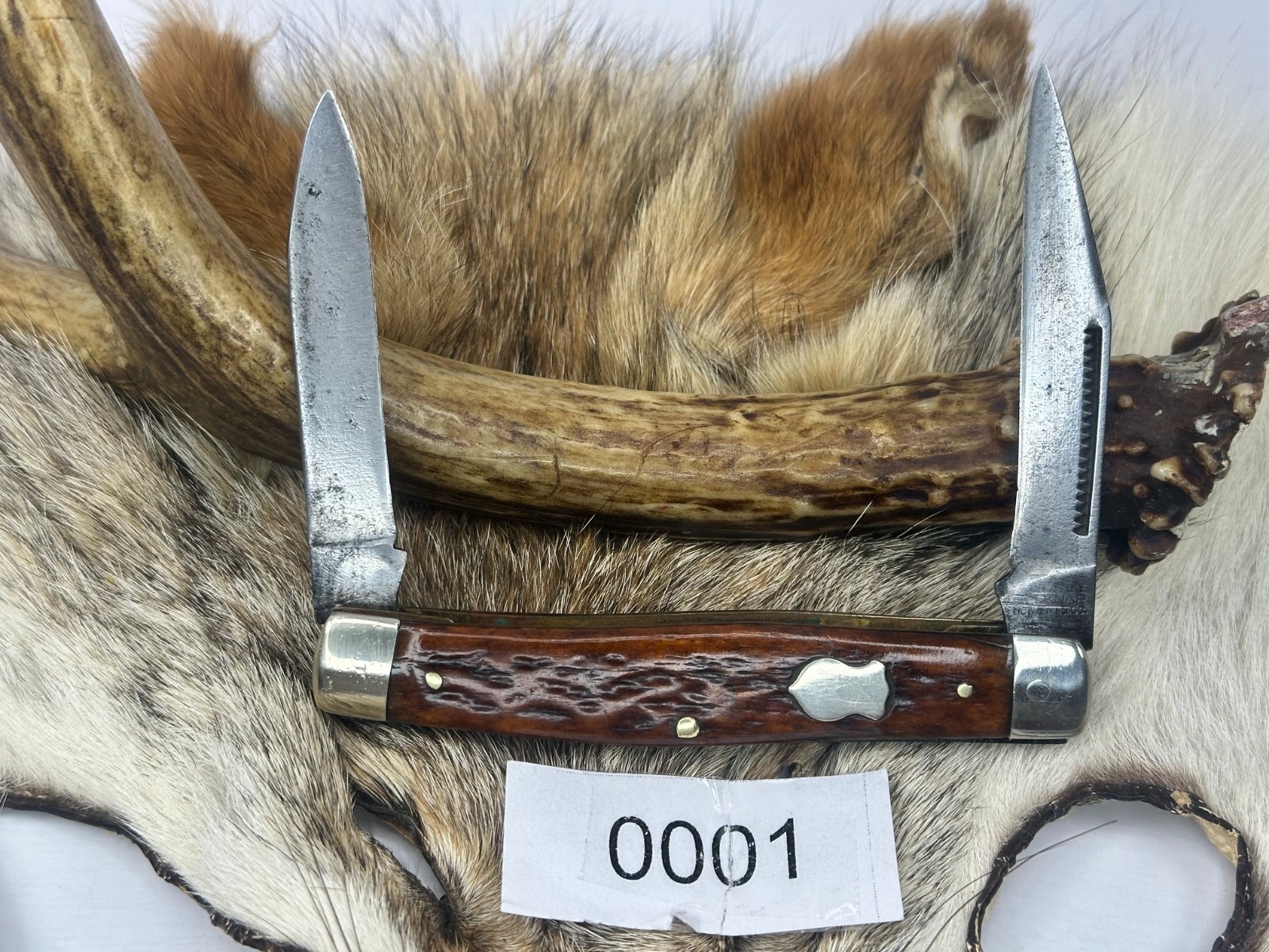 Vintage 1940-68 John Primble Belknap 4987 Star Red Bone 2 Blade Pocket Knife 4\