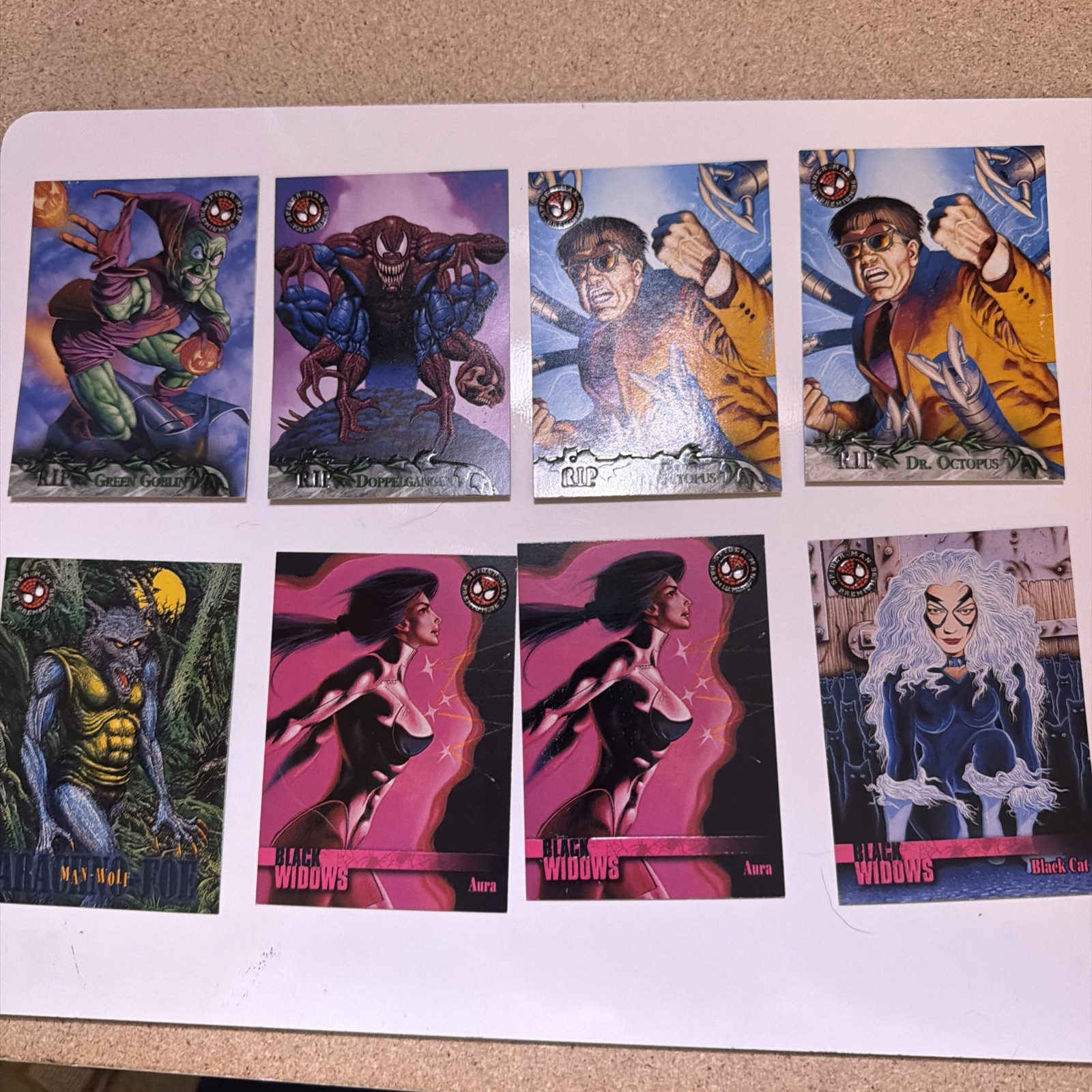 1996 Skybox Marvel Spider-Man Premium #56, #55, #55, #19, #93, #94, #95