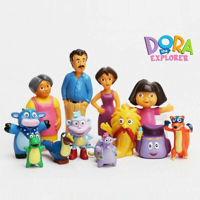 12 PCS/Set Dora The Explorer And Friends Toy Figures Cake Toppers Kids Toy Gift#