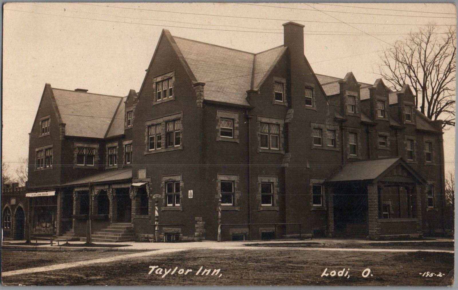 C. 1910 Lodi Ohio Taylor Inn Hotel Building RPPC Real Photo Postcard