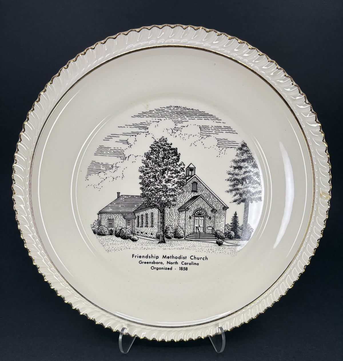 Vintage Church Plate Friendship Methodist Church Greensboro, North Carolina VTG Vintage Church Plate Friendship Methodist Church Greensboro, North Carolina VTG