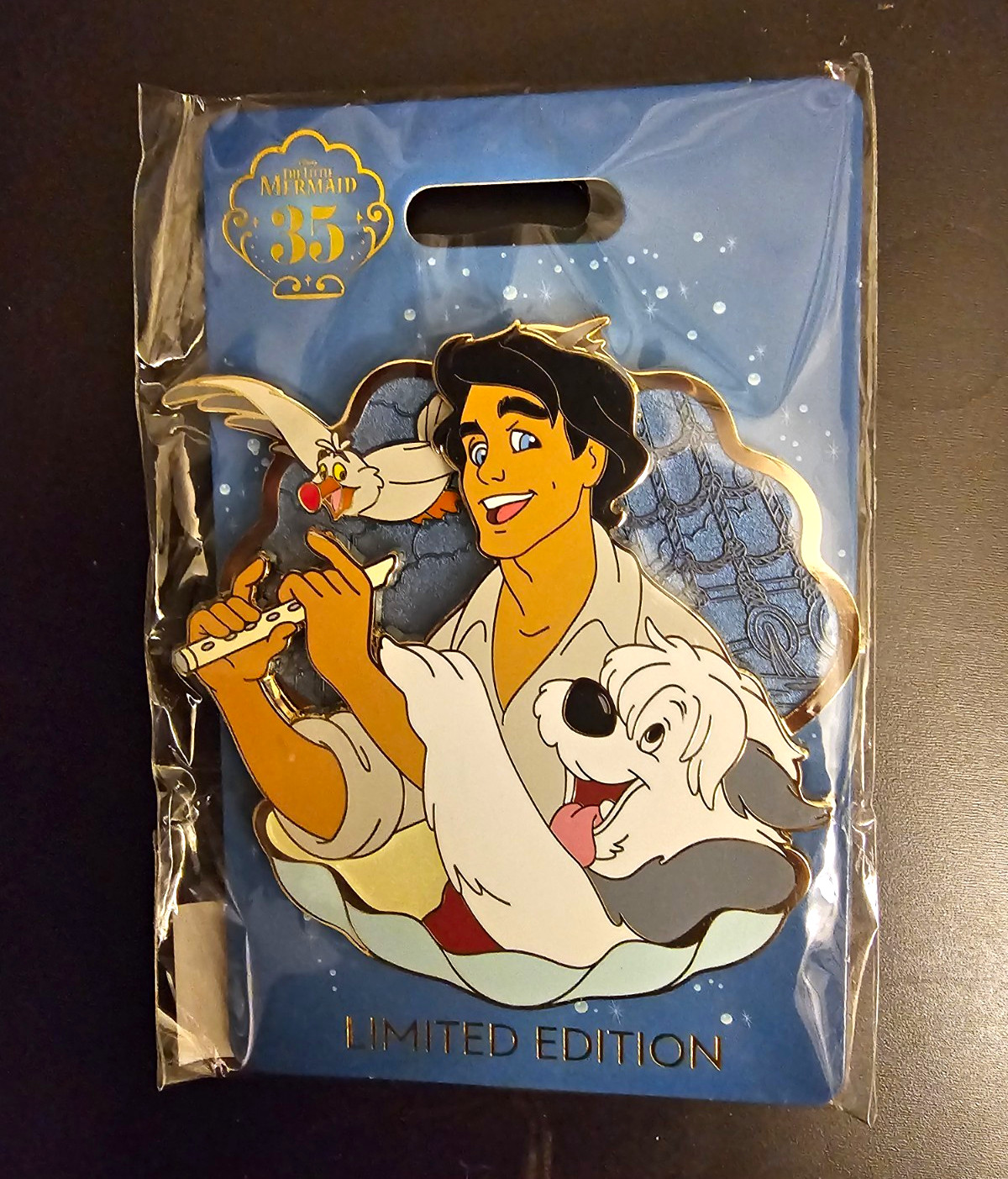 Disney D23 Little Mermaid 35th Eric Max Scuttle Pin New