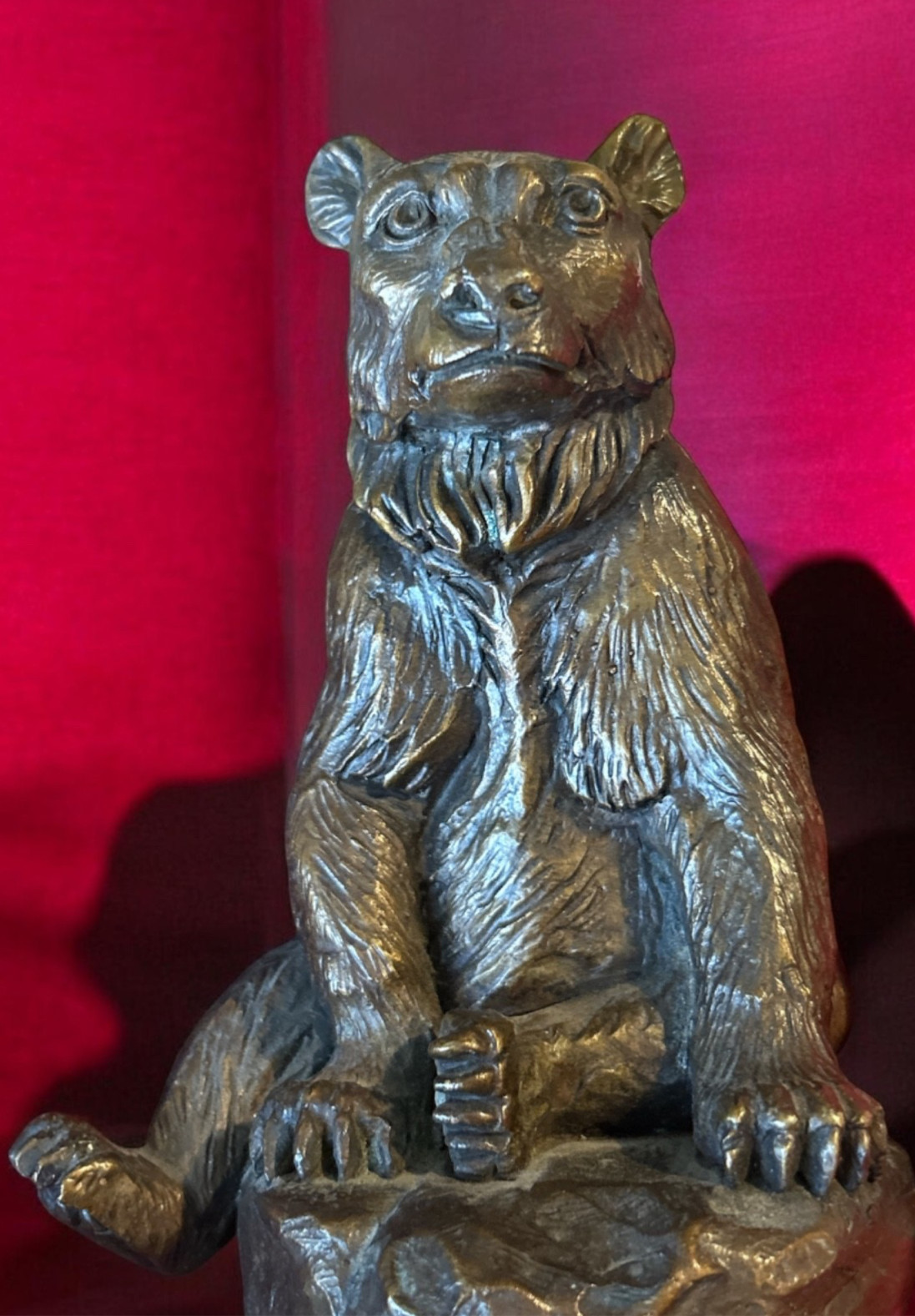 Vintage Bronze Sitting Bear Figural Statue  6” tall 2 lbs
