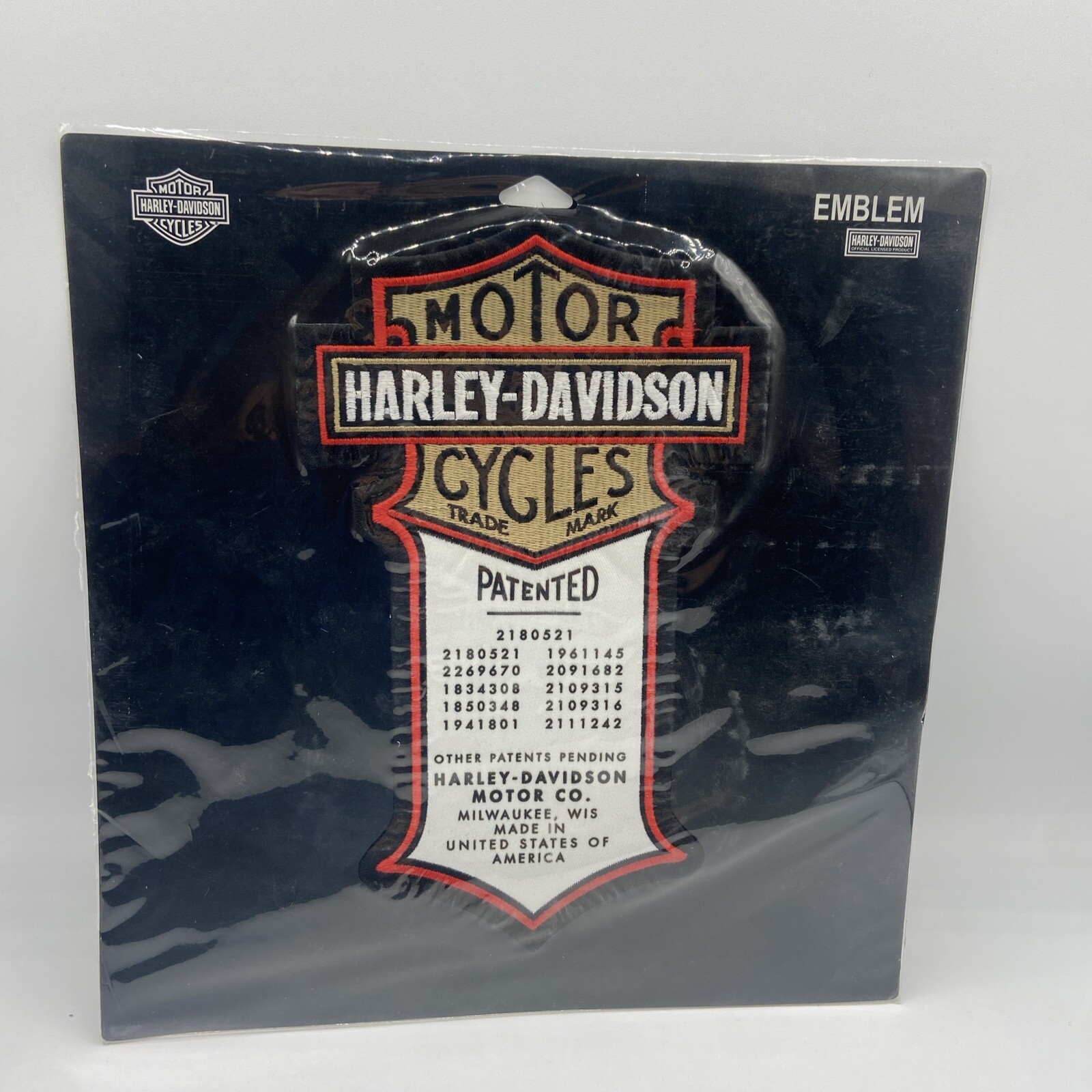 Harley Davidson HD Motorcycles Patented Logo Large 9” Authentic Vest Patch New