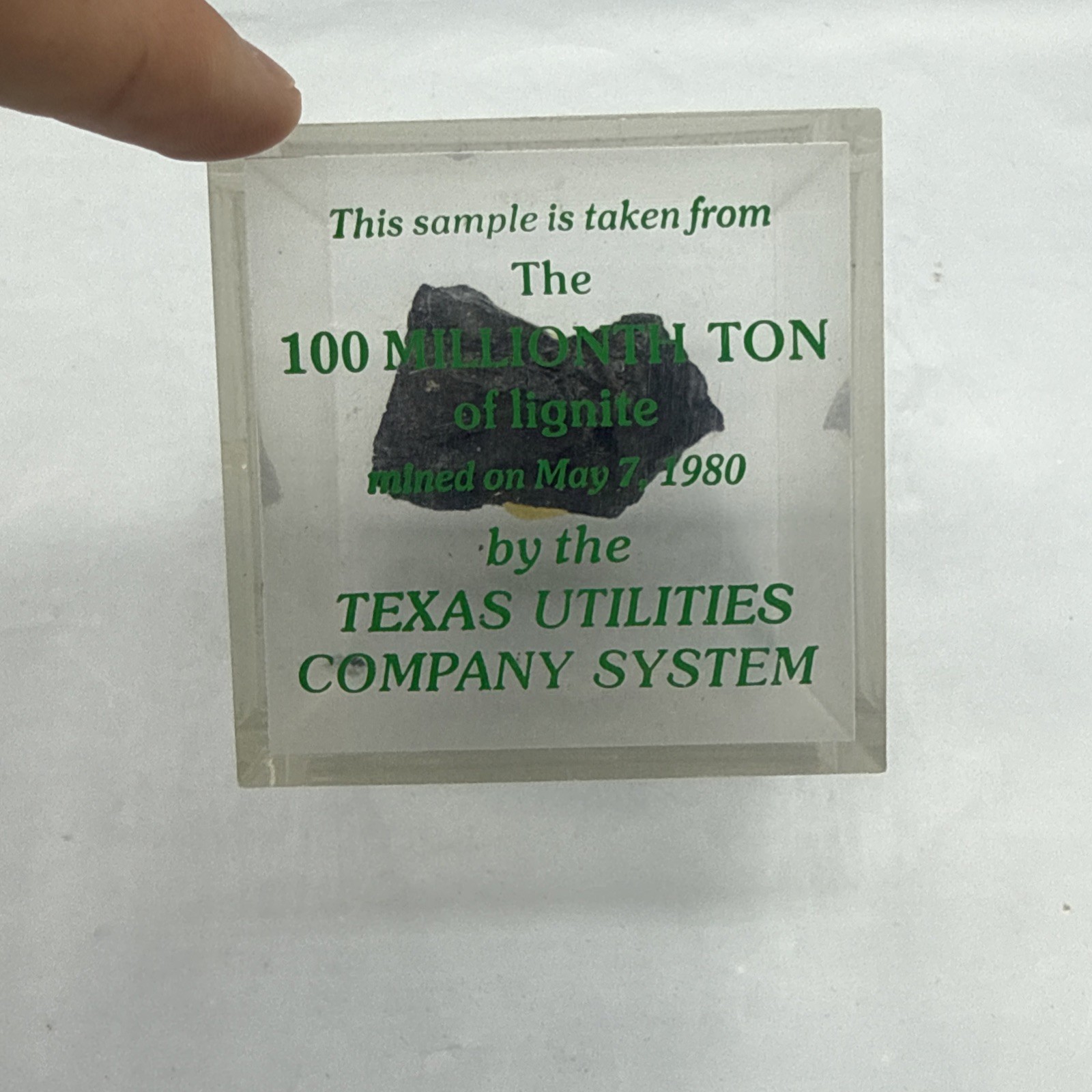 1983 100 Millionth Ton Of Lignite Mined Texas Utilities Company Memorbillia