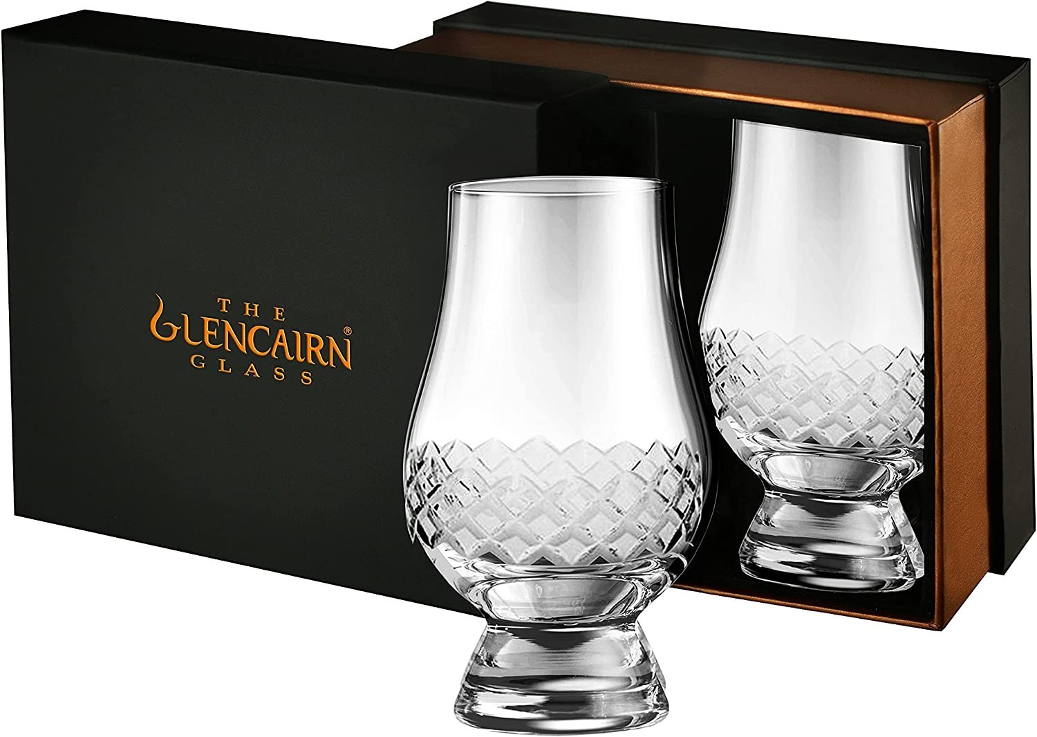 The Glencairn Diamond Cut Two Glass Boxed Set with a Gift Sleeve