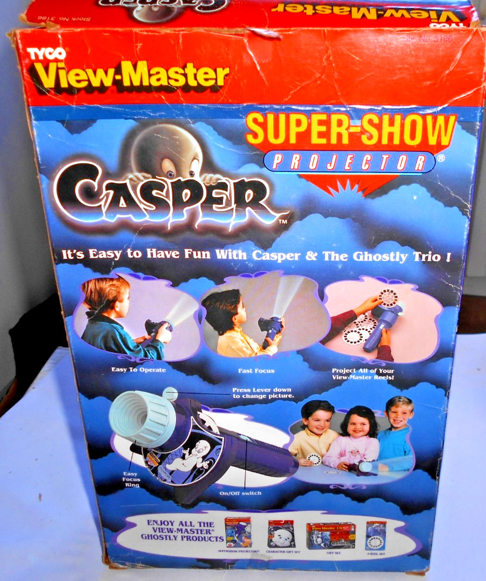 CASPER - VIEW MASTER SUPER-SHOW PROJECTOR - TYCO - 15 REELS IN BOX WITH 3 REELS