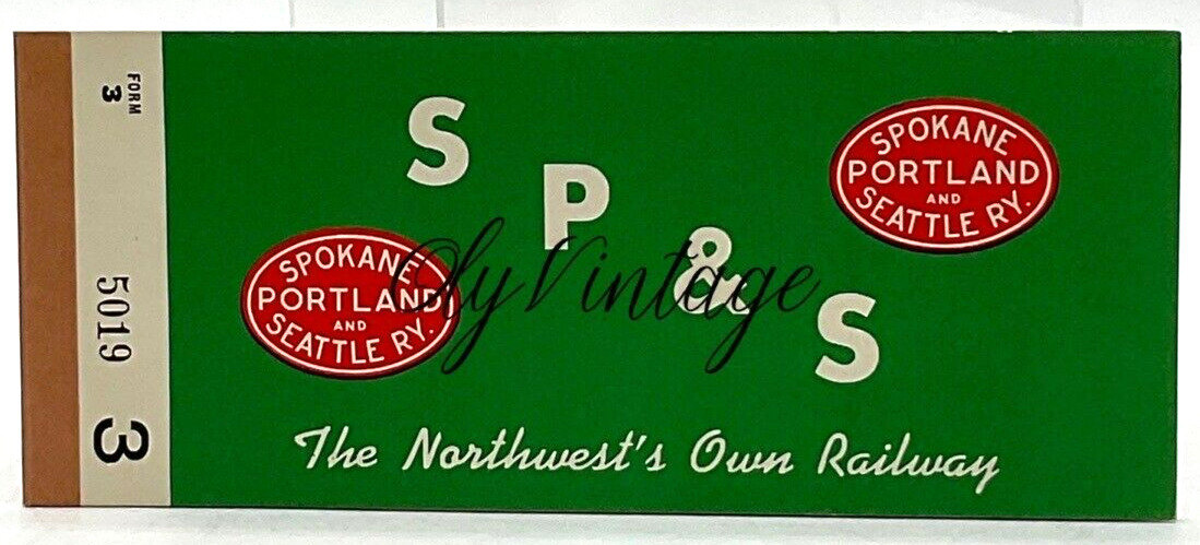 RARE Vintage SAMPLE Spokane Portland & Seattle Railway SP&S Rand McNally Train