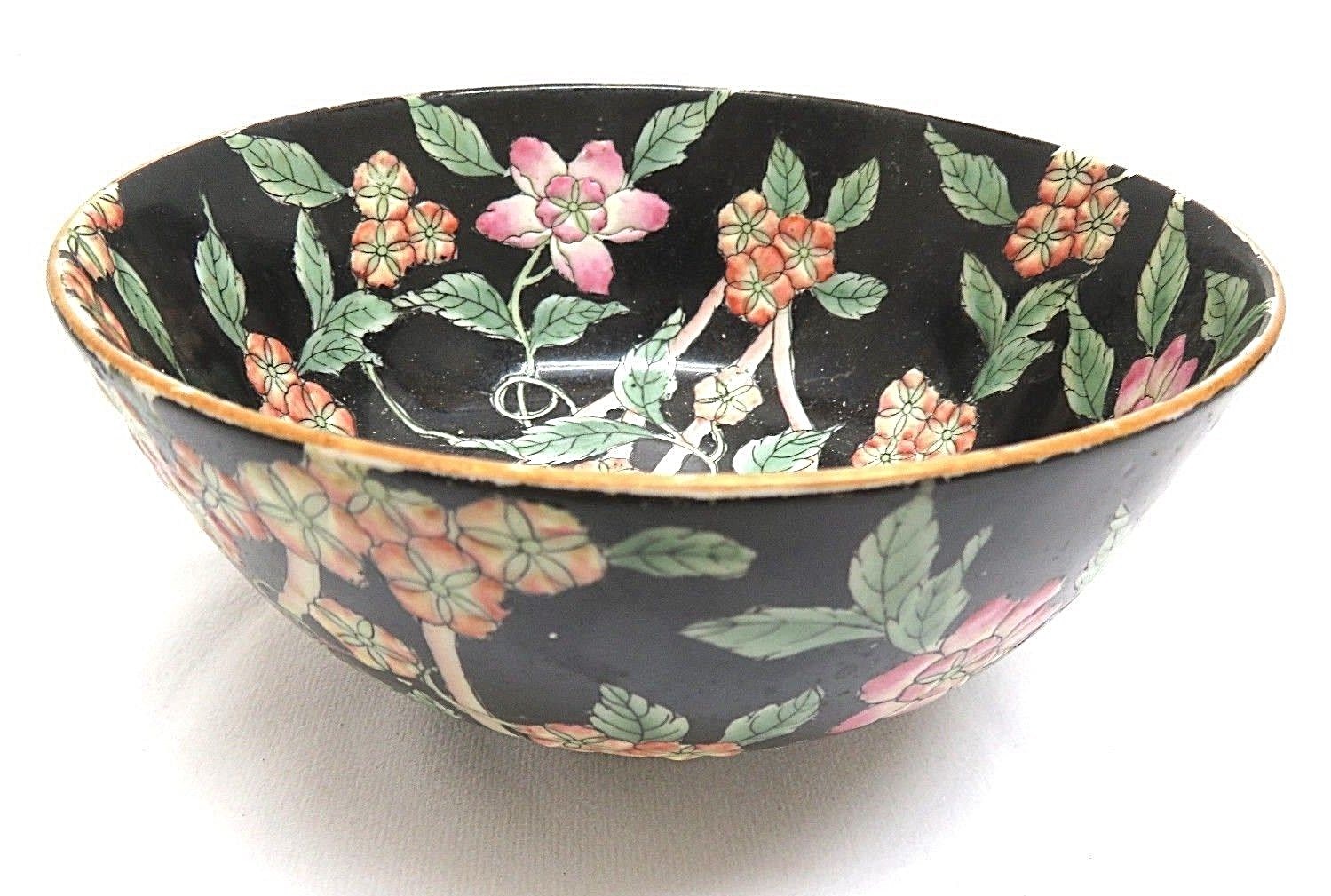  Black Decorative Chinese Porcelain Designed Bowl