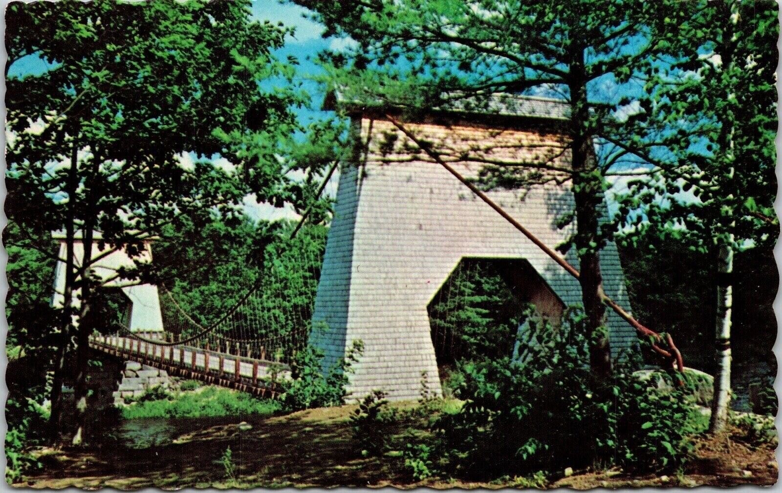 Bridge Suspension New Portland Village Maine ME Postcard PM Bingham ME Cancel