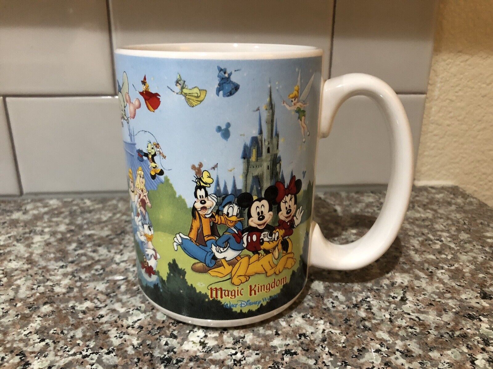 Vintage Magic Kingdom Walt Disney World All Characters Mug Cup Mickey Mouse