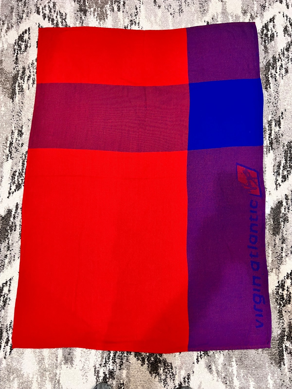 Virgin Atlantic Sweet Dreams Flying Blanket Red Blue Airline Travel 42\