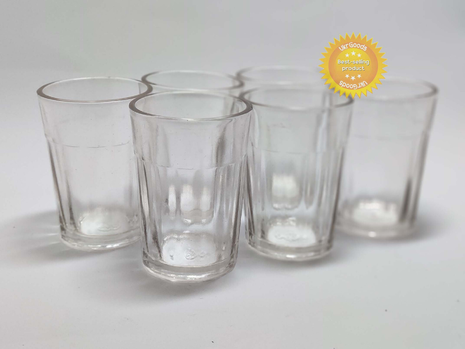 6 pcs Faceted Old USSR Glass Granenny 50-60\' years Stakan Soviet Tea Vodka 180ml